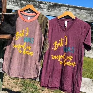 Sts Ranchwear 3/4 Sleeve Camo But I was raised in a barn Tee